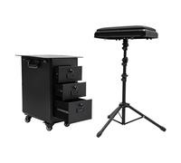 Valise de Maquillage Professionnel Trolley Esthétique Hauteur Réglable du Tirant Avec 3 Tiroirs et Trépied Amovible,Valise Coiffure Rolling Maquillage Valise,Pour Maquilleurs, Manucures,42*28*53cm