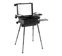 Valise de maquillage professionnelle à roulettes avec éclairage et miroir - Charge maximale : 50 kg