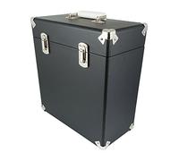 Valise de Rangement et Transport GPO pour Vinyles 33 Tours de style rétro (pouvant contenir 30 albums) - Noir