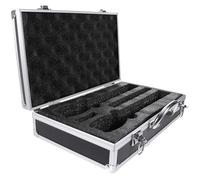 Valise de Rangement Microphone Double, Mallette Aluminium Poignée pour Ktv | Doublure Souple en Éponge, Structure Multi-emplacements, Protège les Rayures, Adaptée aux Micros sans Fil et Podcasteurs