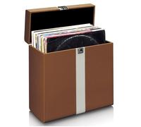 Valise de rangement pour max. 30 vinyles - Lenco - TTA-301BNWH - Marron-Blanc