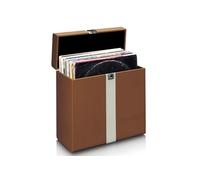 Valise de rangement pour max. 30 vinyles TTA-301BNWH Marron-Blanc