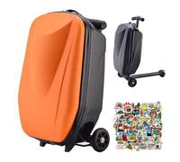 Valise de scooter à coque rigide, légère et portable, avec roulettes, pour les aéroports et les déplacements, pliable et amovible pour adultes et enfants, Orange