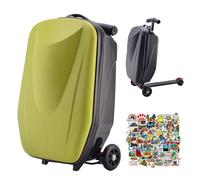 Valise de scooter à coque rigide, légère et portable, avec roulettes, pour les aéroports et les déplacements, pliable et amovible pour adultes et enfants, Vert
