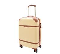 Valise de voyage à 4 roues de style vintage avec coque rigide extensible et légère, beige, Cabin | 53x35x20CM,35L,2.4KG, Bagage extensible rigide avec roulettes pivotantes
