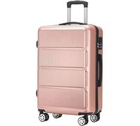 Valise de Voyage Classique à Rayures épaisses, Bagage Cabine Silencieux, Roue Universelle, Serrure à Code, Chariot Solide, Portable et Durable(D)