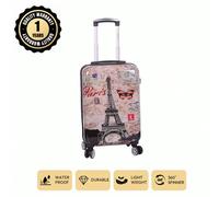 Valise de voyage de marque européenne, design français en ABS de 20 pouces, design d'impression intégrale de la tour Eiffel, grande capacité extensible, roues silencieuses, serrure de , plusieurs coul