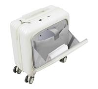 Valise de voyage en ABS avec compartiment pour ordinateur portable - Valise ultra légère avec roulettes silencieuses - Serrure à 3 chiffres avec porte-gobelet USB - 45 x 24 x 41 cm, Blanc.,
