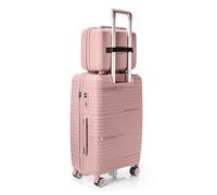 Valise de Voyage en polypropylène | Valise Rigide Disponible en 4 Tailles | Serrure à Combinaison | Valise de Voyage (Rose, Set S+L)