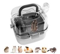 Valise de voyage pour hamster - Cage portable de 21 cm pour petits animaux, boîte de transport translucide pour animaux de compagnie, boîtier en polypropylène ventilé | Protection de transport légère