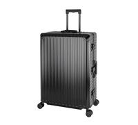 Valise de voyage rigide en aluminium avec poignée télescopique TSA, 4 roulettes, Noir , Großer Koffer XL, Valise