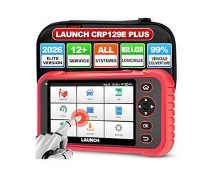 Valise Diagnostic Auto Voiture Multimarque LAUNCH CRP129E Plus,Tous Système OBD2 Diagnosis Voiture-Scanner avec 12+ Reset,Purge ABS/injecteur/Huile/DPF/SAS etc,Liftetime Mise à Niveau Gratuite