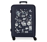Valise Disney 100 Special Shine Mickey Comic Medium Bleu 48x70x26 cms ABS Rigide Fermeture TSA intégrée 81L 3.98 kgs 4 Roues doubles