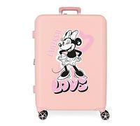 Valise Disney Minnie Heart Medium Nude 48x70x26 cms ABS rigide Fermeture TSA intégrée 88L 3.98 kgs 4 roulettes doubles