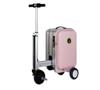 Valise Électrique Motorisée Rose 20L - Bagage Cabine avec Batterie Amovible 92,5Wh, Serrure TSA, Port USB, Vitesse 8 km/h pour Adultes et Enfants