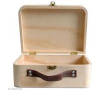 Valise en bois à décorer Paulownia 23 cm Marron G