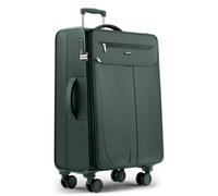 Valise en tissu 79x48x32 cm extensible - Travely - Bagage en soute souple, grande taille XL, avec 4 roulettes et serrure TSA - Vert