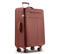 Valise en tissu 79x48x32 cm extensible - Travely - Bagage en soute souple, grande taille XL, avec 4 roulettes et serrure TSA - Rouge
