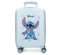 Disney Valise cabine Happy Stitch 50x33x20 cm – ABS léger et durable, fermeture à combinaison, Bleu