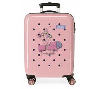 Enso Friends Together Valise de Cabine Rose 38 x 55 x 20 cm Rigide ABS Fermeture à Combinaison latérale 34 l 2 kg 4 Roues Doubles Bagage à Main, Rose, Valise Cabine