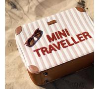 Childhome Valise enfant Mini Traveller – Format cabine, simili cuir, anse – Rayures Nude/Terracotta