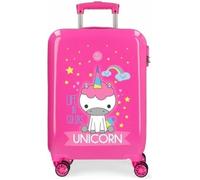 ROLL ROAD Valise cabine rigide 55 cm, Fuchsia, 38 x 55 x 20 cms