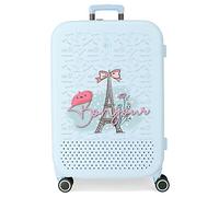 Valise Enso Bonjour Medium Bleu 48x70x28 cms ABS rigide Fermeture TSA intégrée 79L 4.32 kgs 4 Roues doubles