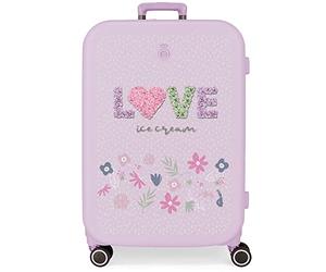 Valise Enso Love Ice cream Medium Violet 48x70x28 cm ABS rigide Fermeture TSA intégrée 79L 4.32 kg 4 Roulettes doubles