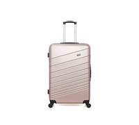 - valise grand format abs tigre 4 roues 75 cm - rose dore