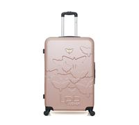 - valise grand format abs aelys 4 roues 75 cm - rose dore