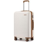 Valise Grande 75x48x29cm Bagage en ABS+PC Valise Rigide Trolley Ultra Légère Valise de Voyage 4 roulettes avec Serrure TSA, Crème