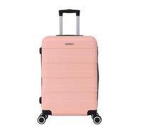 Valise Grande Taille 75cm - Bagage Soute XL 94L ABS Léger et Résistant - 4 Roues Doubles 360° Silencieuses - Cadenas 3 Chiffres - Rose Saumon - TROLLEY ADC - Collection Tropic