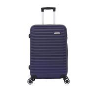 Valise Grande Taille Rigide 75cm - Soute Avion - Bagage XL léger ABS - 4 Roues pivotantes 360° - Fermeture zippée - Poignée télescopique - Bleu Marine - Collection Classiq - TROLLEY ADC