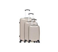 hero - lot de 3 valises weekend, cabine et vanity abs etna - beige beige