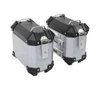 Valise Latérale de Moto en Alliage D'aluminium, Boîte de Rangement Rigide de 18l pour Bagages, Casques et Plus Encore (Silver)