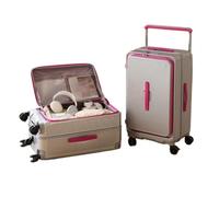 Valise légère à ouverture latérale de grande capacité, avec roue tournante et mot de passe (50/61 cm, unisexe), rose, 20 inches