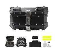 Valise Moto 28L 36L 45L 55L 65L 80L 100L Aluminium Top Case Coffre pour Casque avec Dossier, Topcase Moto Robuste Topcase Top Box(Noir,100L)