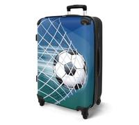 Valise Moyenne - NoBoringSuitcases - Bagage Soute 67x43x25cm - Rigide - 4 roulettes 360° et Serrure Code - 72L - Football