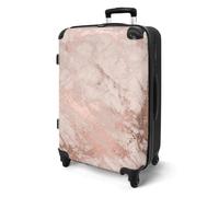 Valise Moyenne - NoBoringSuitcases - Bagage Soute 67x43x25cm - Rigide - 4 roulettes 360° et Serrure Code - 72L - Marbre rose