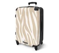 Valise Moyenne - NoBoringSuitcases - Bagage Soute 67x43x25cm - Rigide - 4 roulettes 360° et Serrure Code - 72L - Zèbre beige