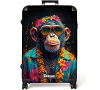 Valise Moyenne - NoBoringSuitcases - Bagage Soute 77x51.5x28cm - Rigide - 8 roulettes - 98L - Singe
