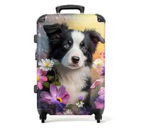 valise NoBoringSuitcases.com Grande Valise Enfant Bagages Roulette Serrure TSA 23kg Taille (67cm - 72L) (Chien - Violet)