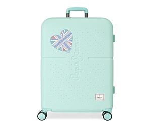 Valise Pepe Jeans Nerea Medium Bleu 48x70x28 cm ABS rigide Fermeture TSA intégrée 79L 3,22 kg 4 Roulettes doubles