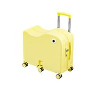 Valise pliable pour enfants avec porte-gobelet latéral, serrure à mot de passe, design à pédale pour plus de commodité de voyage, jaune, 18in