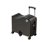 Valise pliable pour enfants, pratique de voyage avec porte-gobelet latéral, serrure à mot de passe et design de pédale, Noir , 18in