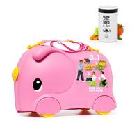Valise pour Petits Enfants Molto Smiler. Bagage pour Petits Enfants. Valise et correpasillos avec Roues et Sangle de remorquage pour Jouer à l'aéroport. (Rose + Thermos)