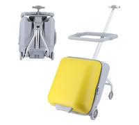 Valise pour enfant, bagage à roulettes pivotantes de 50,8 cm avec siège enfant pliable et amovible à 10 degrés vers l'avant, à partir de 4 ans, extensible, capacité de 40 kg pour voyager en toute