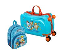 Valise pour enfant Ride-On, ensemble de valises avec sac à dos pour enfant, personnalisé avec nom, valise à roulettes pour s'asseoir dessus, bagage à main, Pat Patrouille., Bagage pour enfant