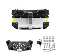Valise pour Moto pour Casque Top Case 28 L à 100 L,Boîte arrière de Moto,Coffre arrière pour Moto,Valise Scooter Argent/Noir,Bagages Étanches pour Motos(Argent,28 L)