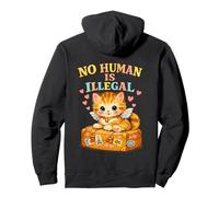Valise rétro avec Ailes de Chaton « No Human is Illegal » Sweat à Capuche